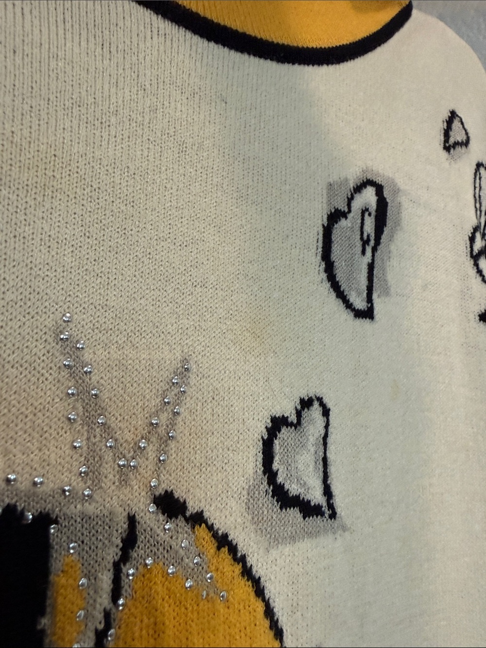 St John Marie Gray vintage Cream Floral-Graphic Knit Sweater bee rare print - Picture 4 of 16